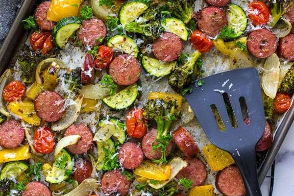 one pan sausage and veg