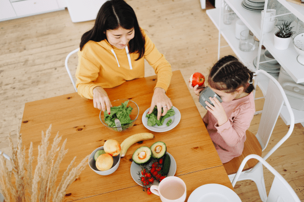 Family eating healthy together