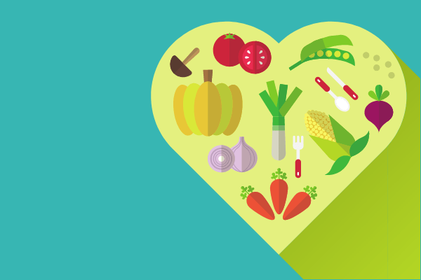 image of light green heart filled with fruits and vegetables