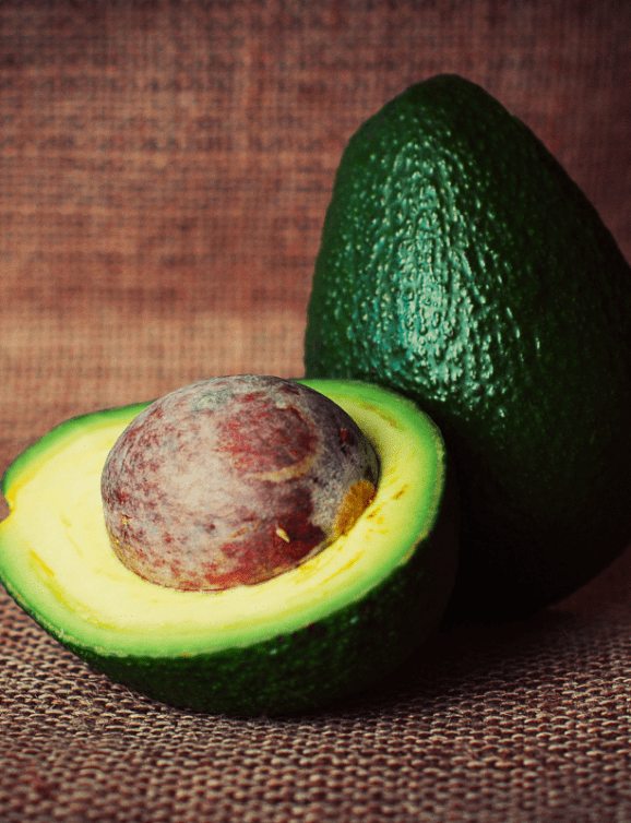 Cut open avocado