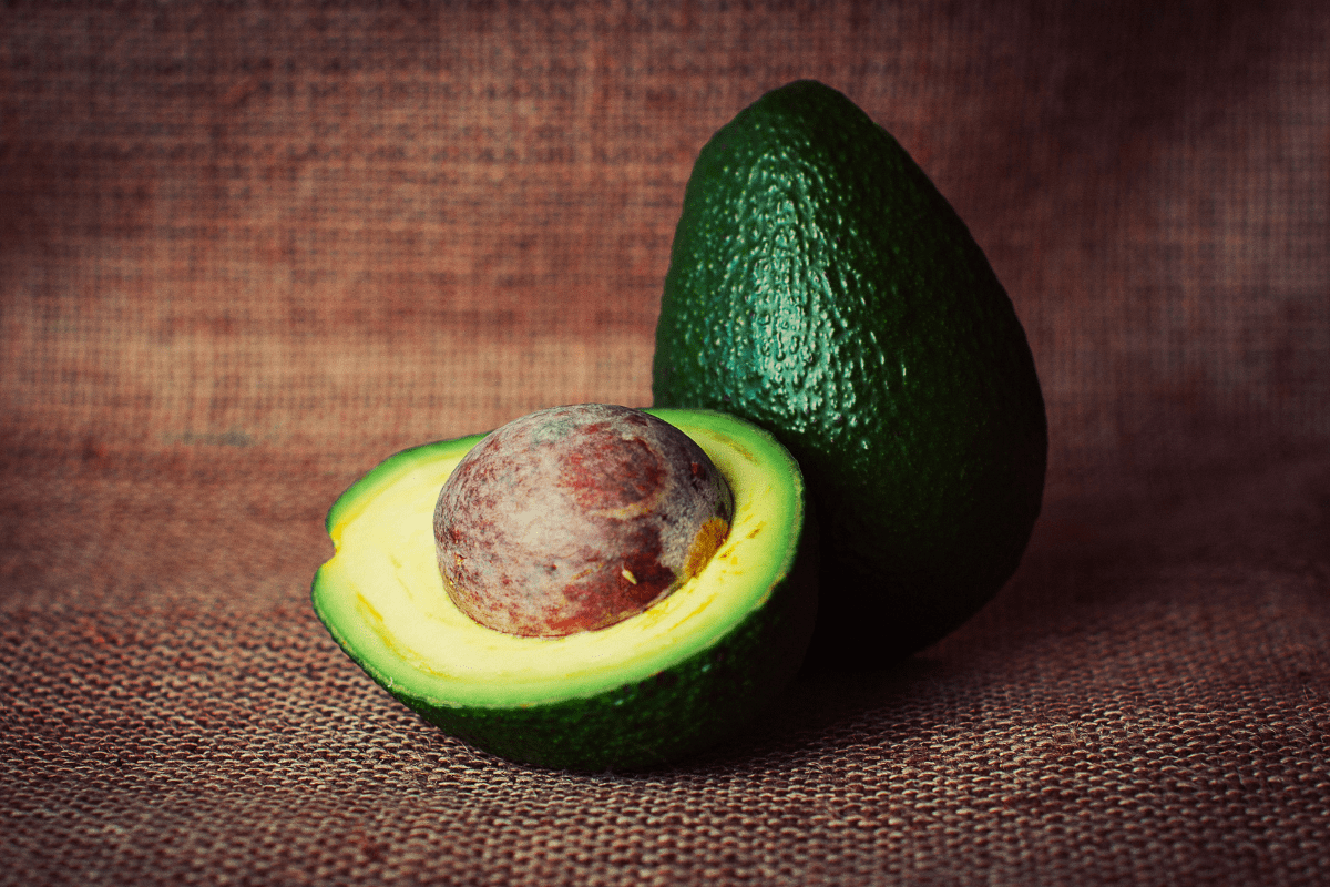 Cut open avocado