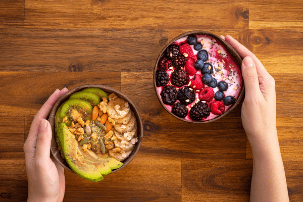 Healthy fruit bowl snacks