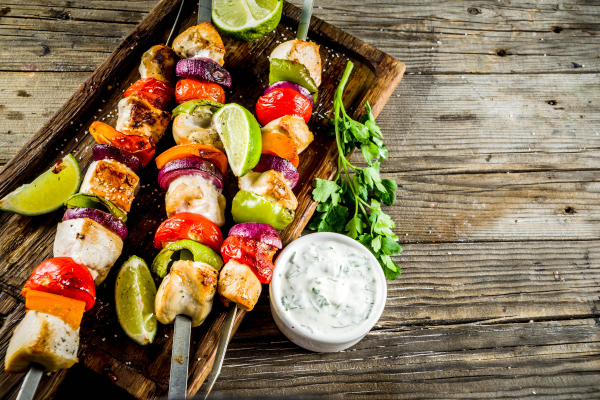 Grilled Fruit and Veggie Kebabs