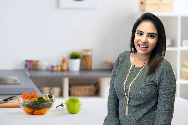 GatorCare Registered Dietitian Krupa Patel in the kitchen