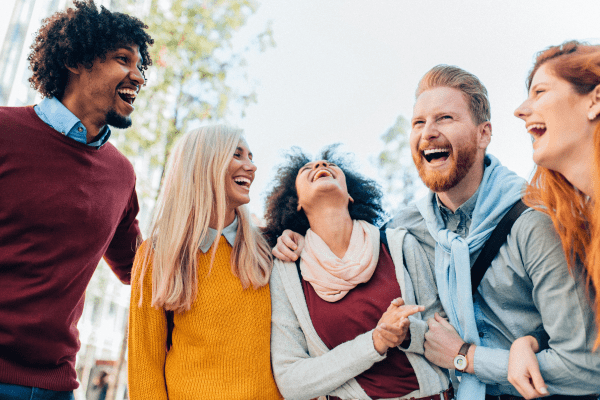 Group of adults laughing