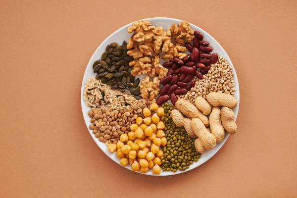 Legumes and Nuts on a plate