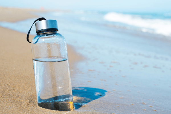 Water Bottle on the Beach